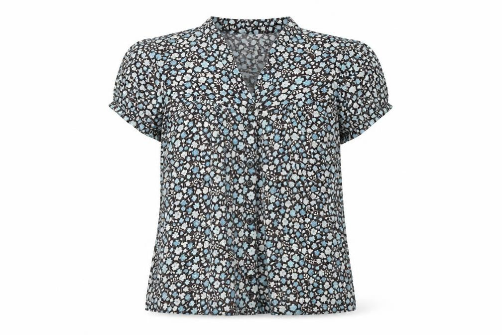 Womens UK Size M H&M Blue Basic Button-Up