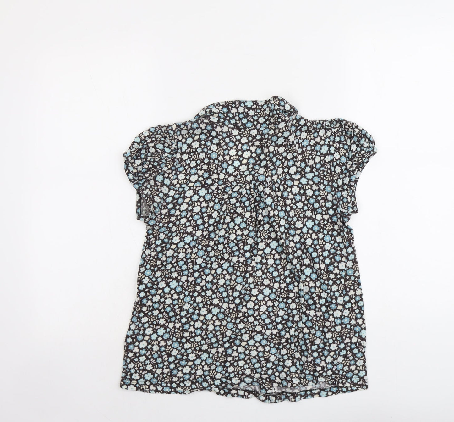 Womens UK Size M H&M Blue Basic Button-Up