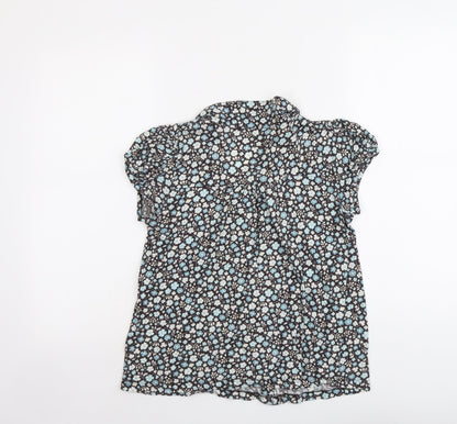 Womens UK Size M H&M Blue Basic Button-Up