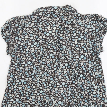 Womens UK Size M H&M Blue Basic Button-Up