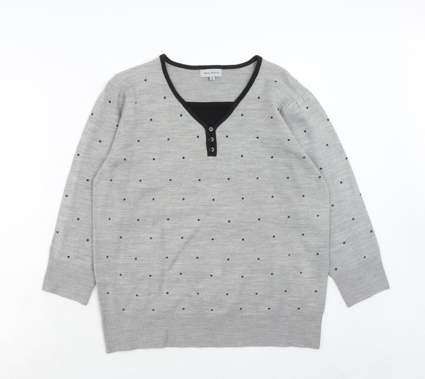 Womens UK Size XL Ann Marie Grey Pullover Jumper