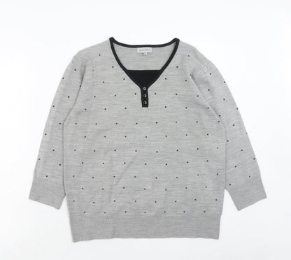 Womens UK Size XL Ann Marie Grey Pullover Jumper