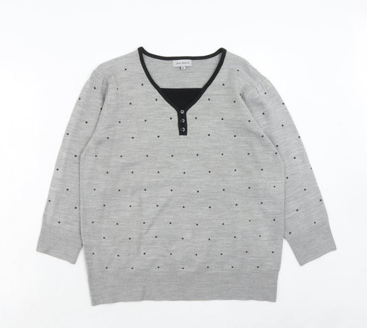 Womens UK Size XL Ann Marie Grey Pullover Jumper