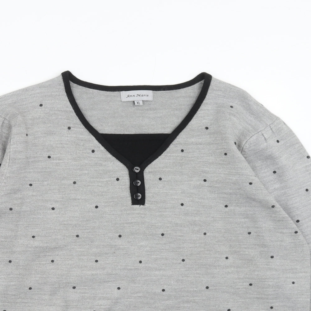 Womens UK Size XL Ann Marie Grey Pullover Jumper