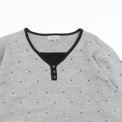Womens UK Size XL Ann Marie Grey Pullover Jumper