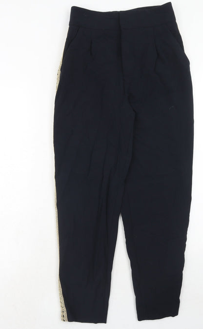 Womens UK Size S Zara Regular Fit  Blue Trousers
