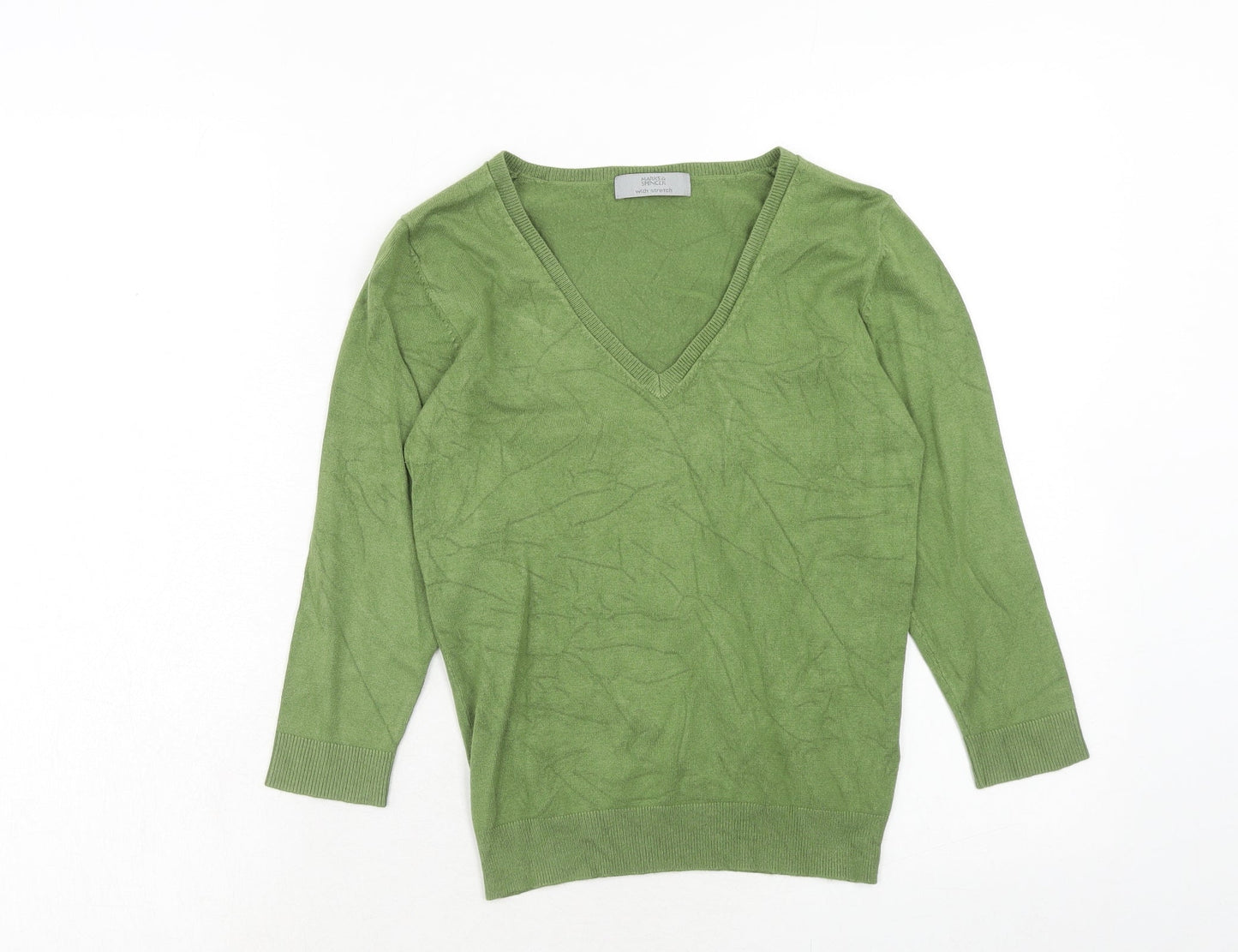 Womens UK Size 8 Marks and Spencer Green Pullover Jumper