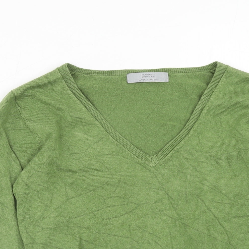 Womens UK Size 8 Marks and Spencer Green Pullover Jumper