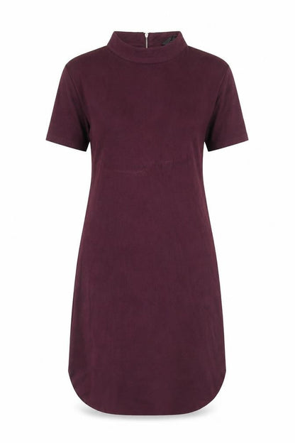 AX Paris Womens Purple Polyester A-Line Size 12 Round Neck Zip