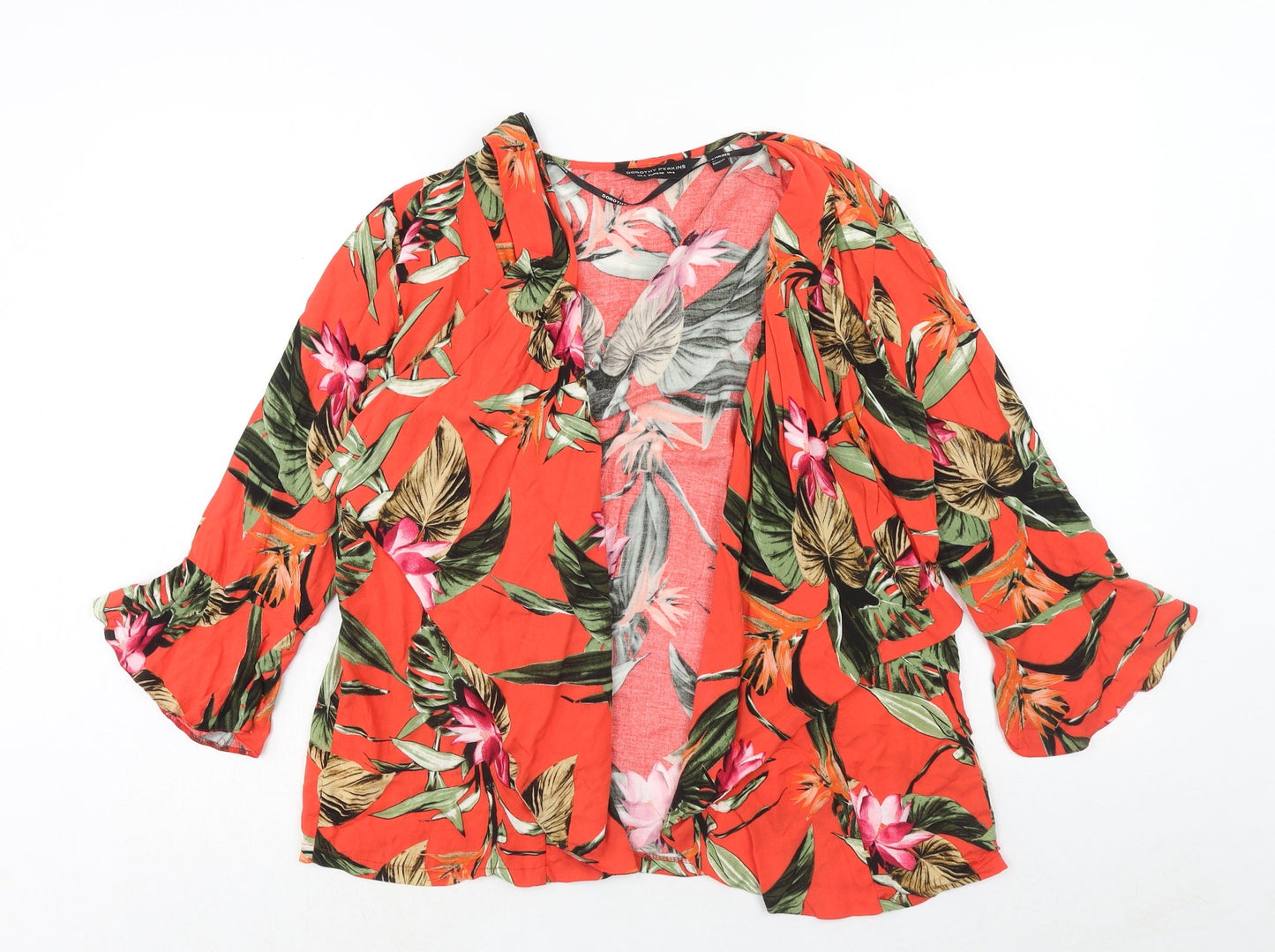 Womens UK Size 8 Dorothy Perkins Red Kimono Blouse