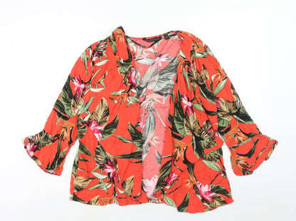 Womens UK Size 8 Dorothy Perkins Red Kimono Blouse