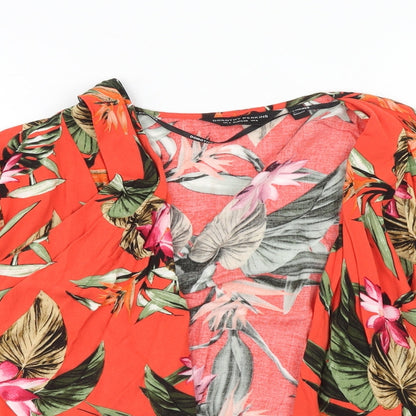 Womens UK Size 8 Dorothy Perkins Red Kimono Blouse