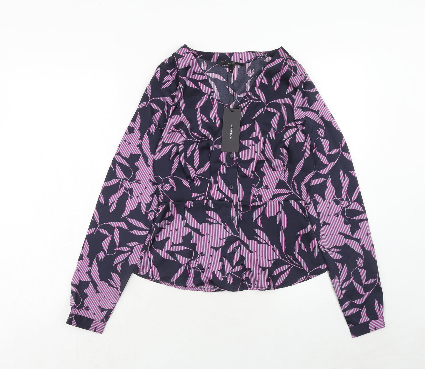 Womens UK Size XS VERO MODA Purple Basic Button-Up