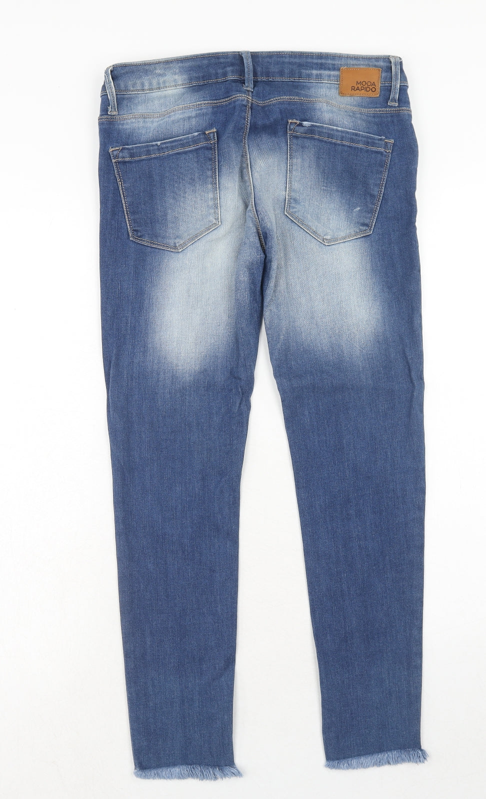 Moda Rapido Womens Blue Cotton Skinny Jeans Size 30 Regular Zip