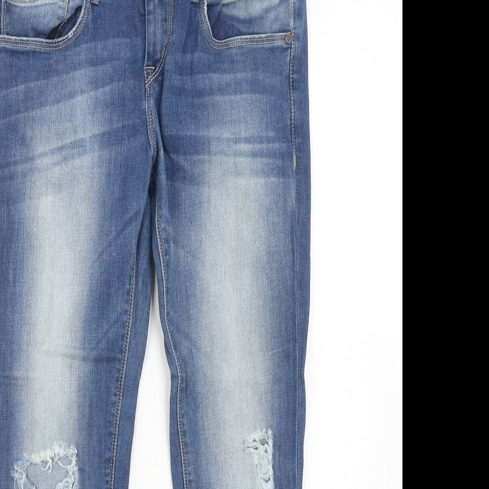 Moda Rapido Womens Blue Cotton Skinny Jeans Size 30 Regular Zip