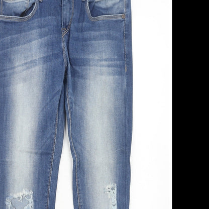 Moda Rapido Womens Blue Cotton Skinny Jeans Size 30 Regular Zip