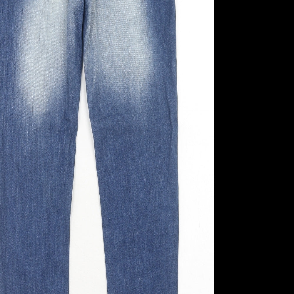 Moda Rapido Womens Blue Cotton Skinny Jeans Size 30 Regular Zip
