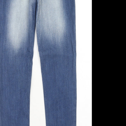 Moda Rapido Womens Blue Cotton Skinny Jeans Size 30 Regular Zip