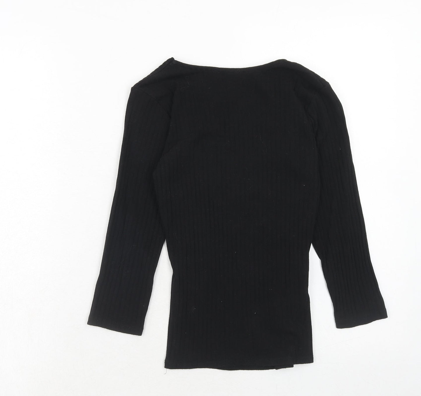 Womens UK Size M Bershka Black Basic T-Shirt