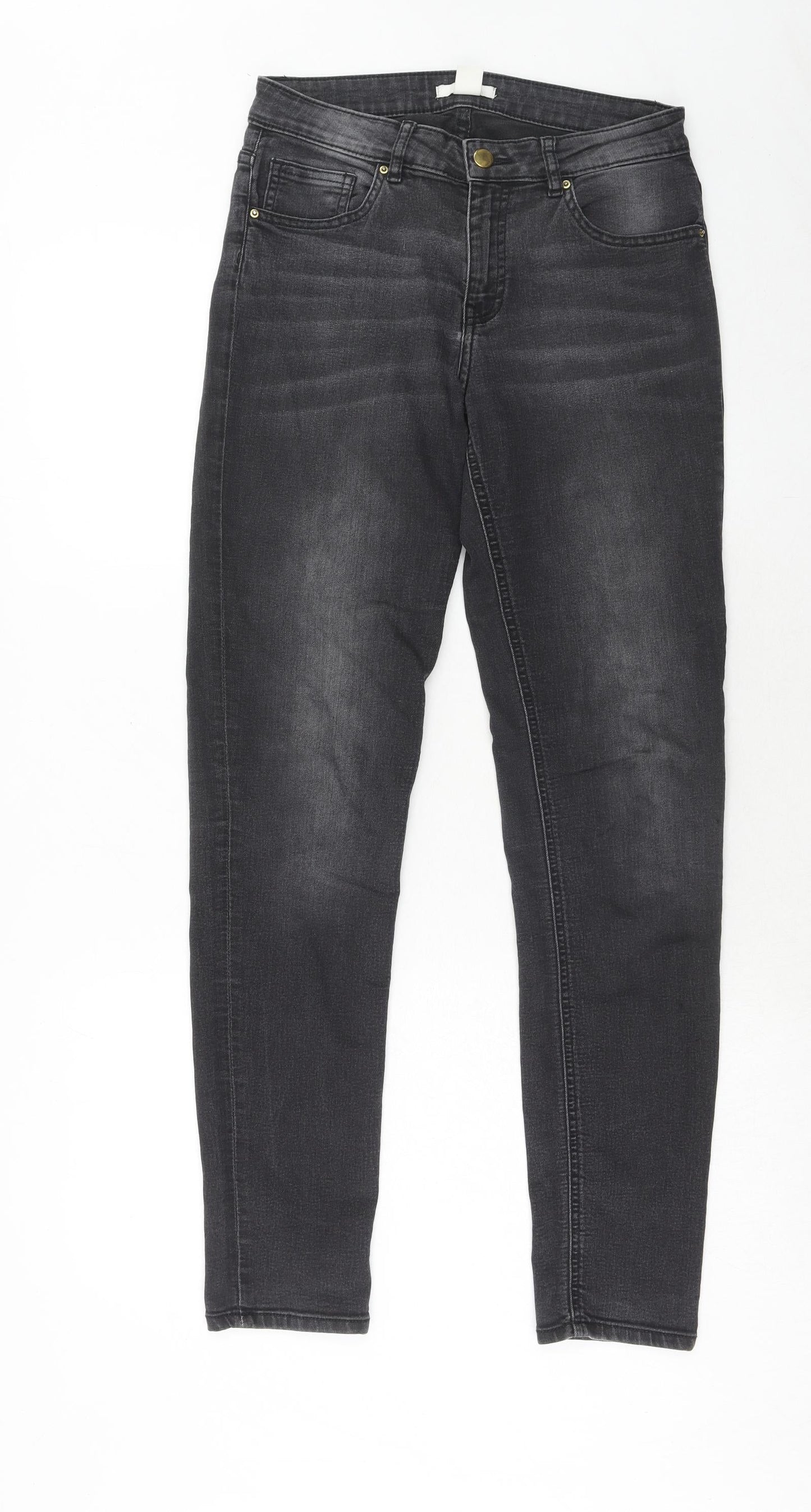 Womens UK Size 8 H&M Regular Fit Straight Black Jeans