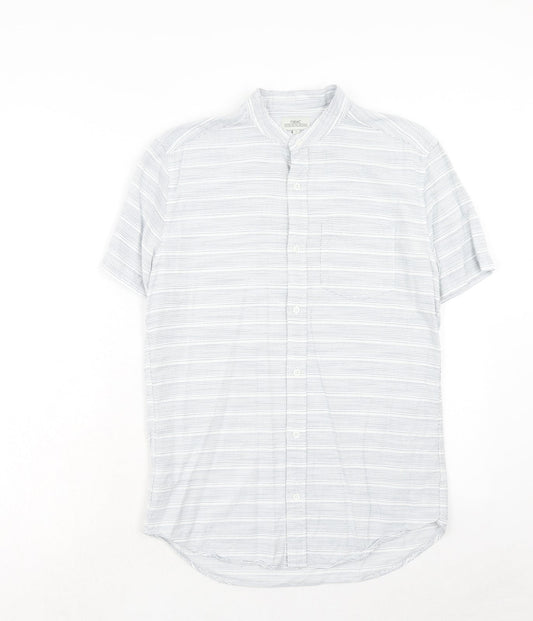 Mens UK Size S NEXT Blue  Button-Up Short Sleeve Casual Shirt