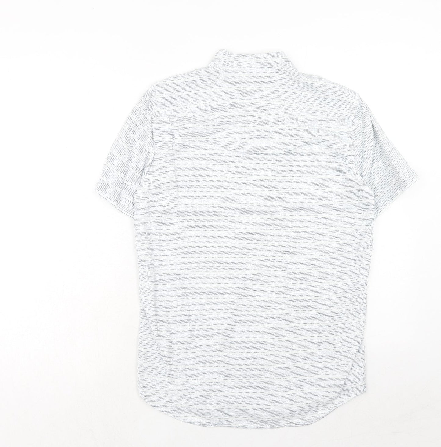 Mens UK Size S NEXT Blue  Button-Up Short Sleeve Casual Shirt