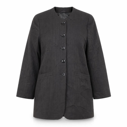 Front view of C&A women’s grey polyester jacket blazer, size UK 12
