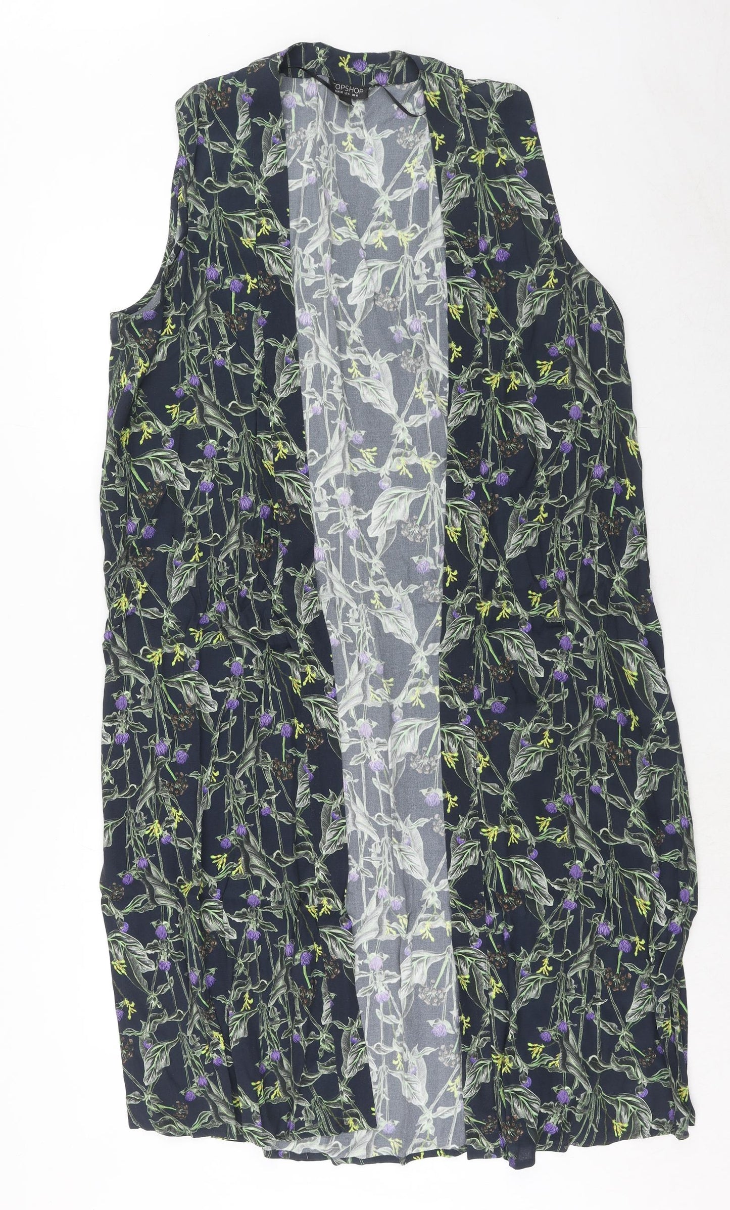 Womens UK Size 10 Topshop Blue Kimono Blouse