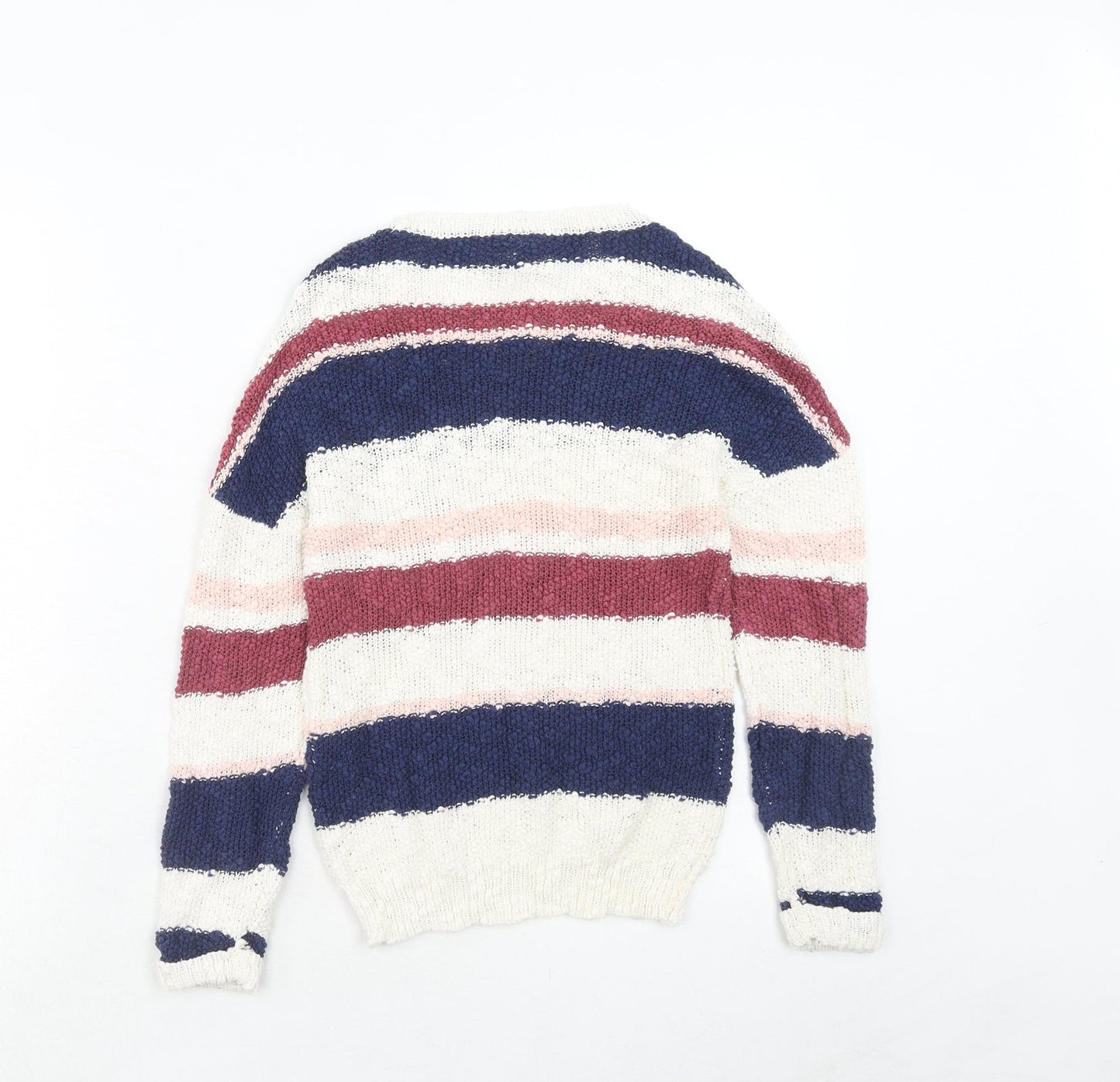 Miss Understood Girls Multicoloured Boat Neck Striped Cotton Pullover Jumper Size 9 Years Pullover
