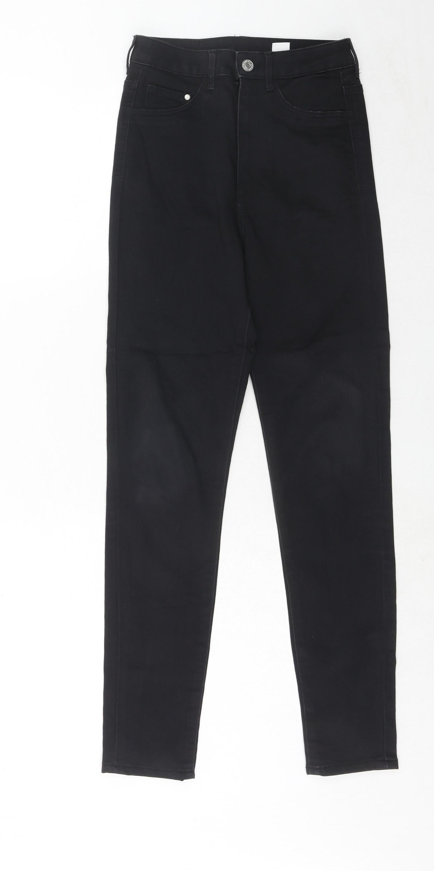 Womens UK Size 25 in H&M Regular Fit Skinny Black Jeans