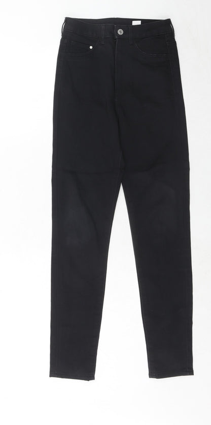 Womens UK Size 25 in H&M Regular Fit Skinny Black Jeans