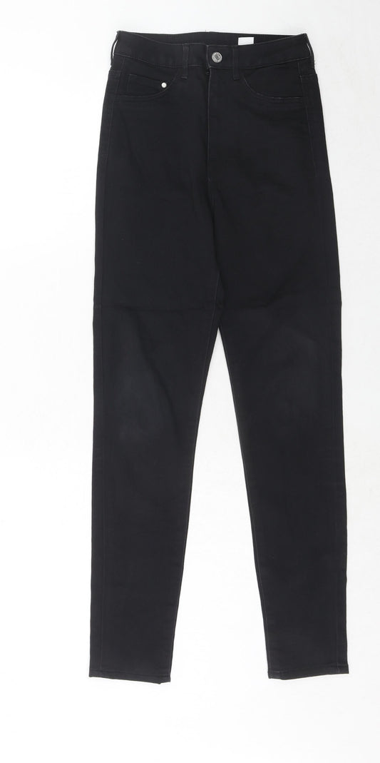 Womens UK Size 25 in H&M Regular Fit Skinny Black Jeans
