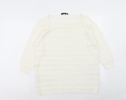Womens UK Size XL Mia Moda Ivory Pullover Jumper