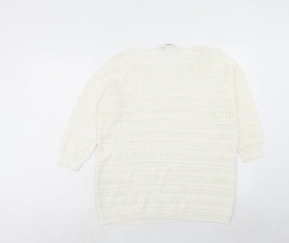 Womens UK Size XL Mia Moda Ivory Pullover Jumper