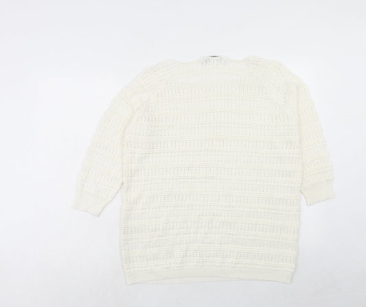 Womens UK Size XL Mia Moda Ivory Pullover Jumper