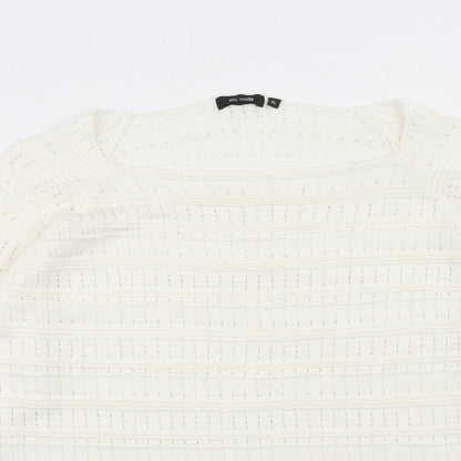 Womens UK Size XL Mia Moda Ivory Pullover Jumper