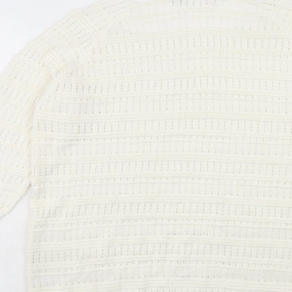 Womens UK Size XL Mia Moda Ivory Pullover Jumper