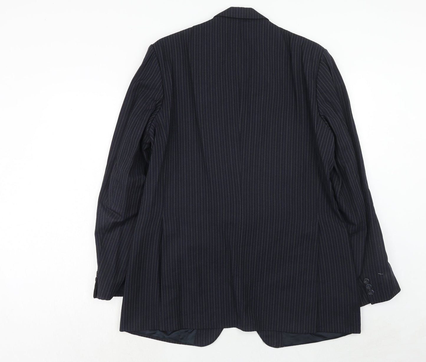 Leonard Lyle Mens Blue Striped Wool Jacket Suit Jacket Size 42 Regular