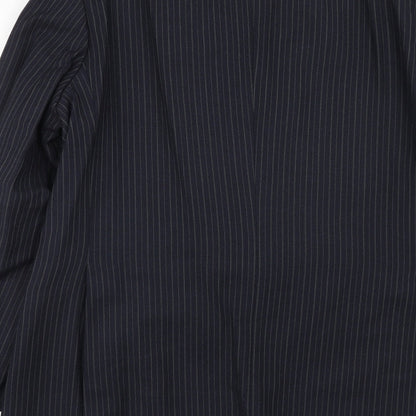 Leonard Lyle Mens Blue Striped Wool Jacket Suit Jacket Size 42 Regular