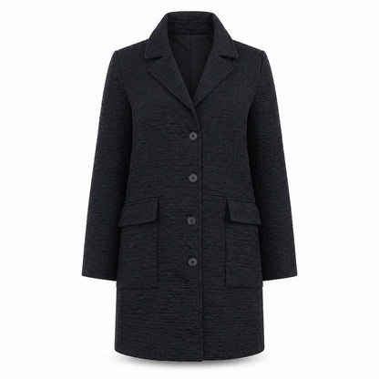 Julie Brandt Womens Blue Geometric Overcoat Coat Size 8 Button