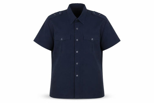 HM LINE Womens Blue Polyester Basic Button-Up Size L Collared