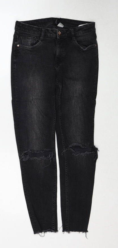 Divided by H&M Womens Black Cotton Skinny Jeans Size 10 Regular Zip