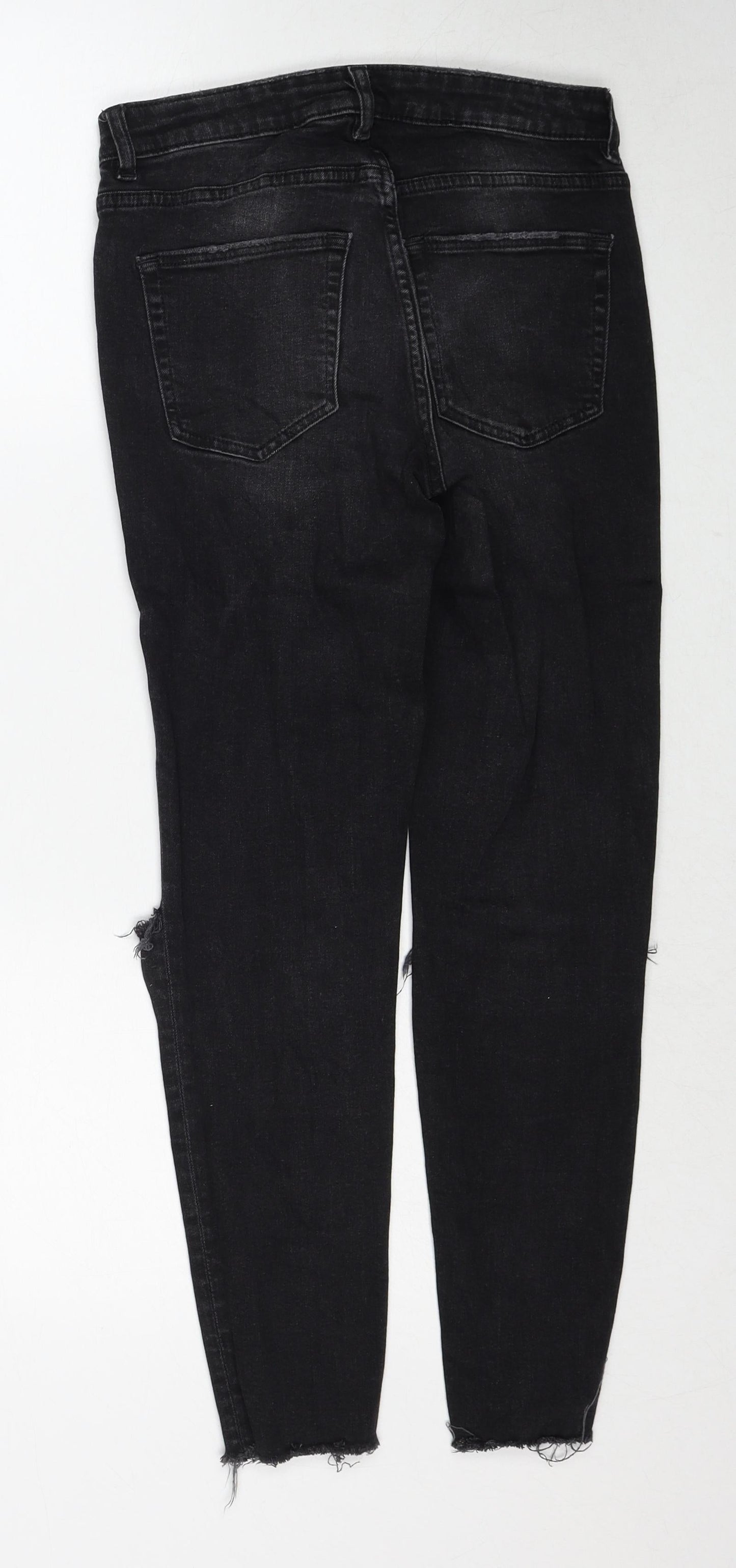 Divided by H&M Womens Black Cotton Skinny Jeans Size 10 Regular Zip