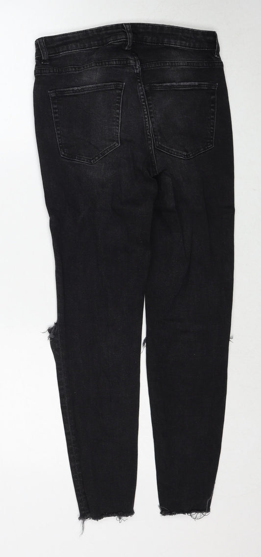 Divided by H&M Womens Black Cotton Skinny Jeans Size 10 Regular Zip