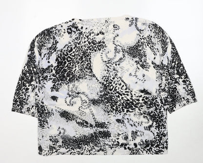 Rogers Womens Multicoloured V-Neck Animal Print Viscose Pullover Jumper Size 28 - Leopard Print
