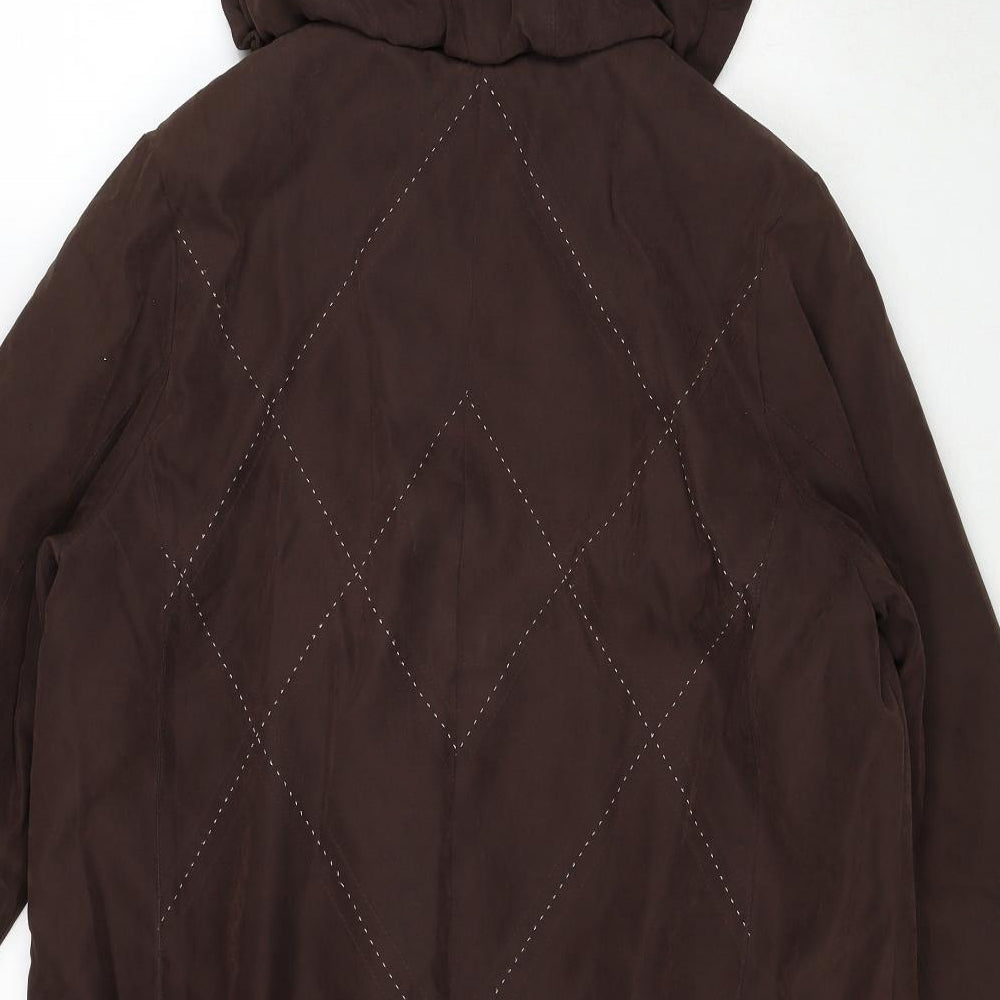 Klass Womens Brown Pea Coat Coat Size L Zip