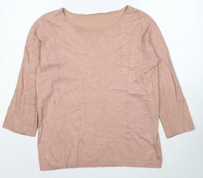 Minus Womens Pink Boat Neck Viscose Pullover Jumper Size XL