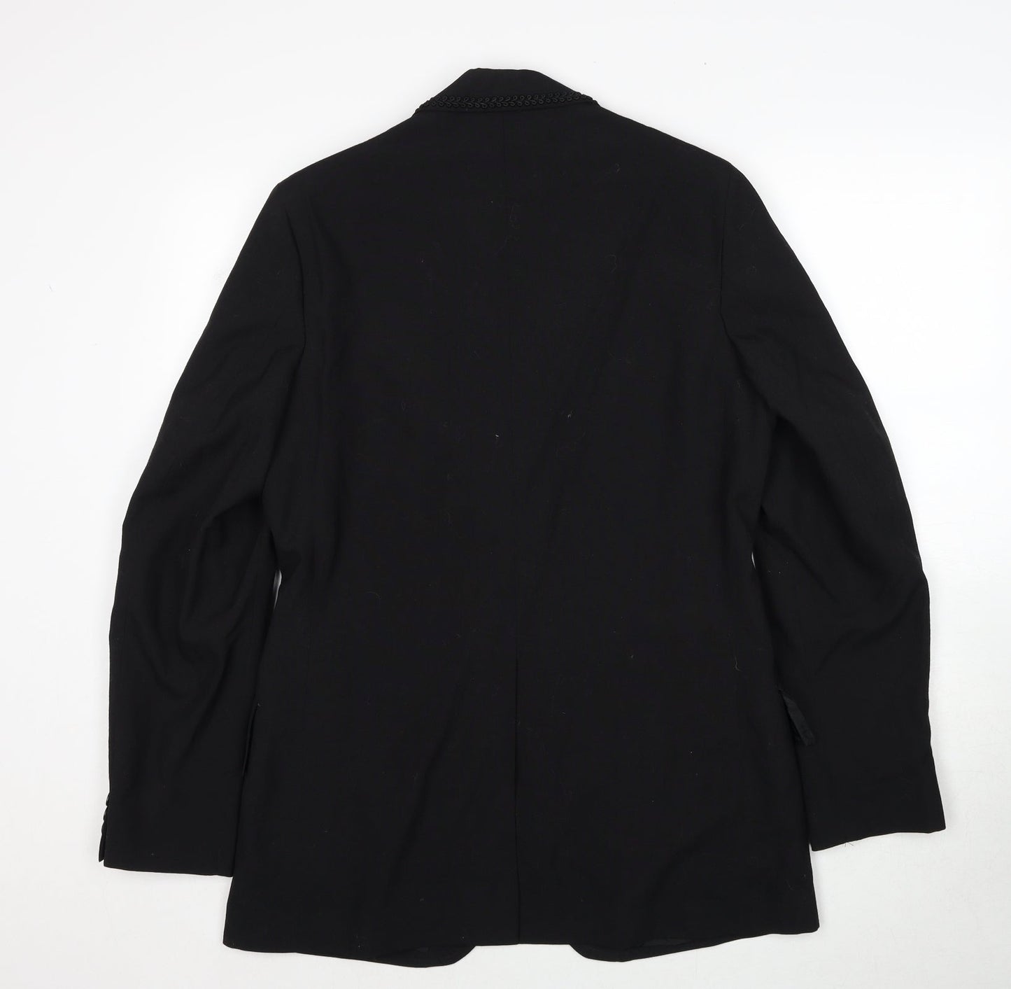 David Lane Mens Black Polyester Jacket Suit Jacket Size 40 Regular