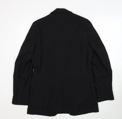 David Lane Mens Black Polyester Jacket Suit Jacket Size 40 Regular