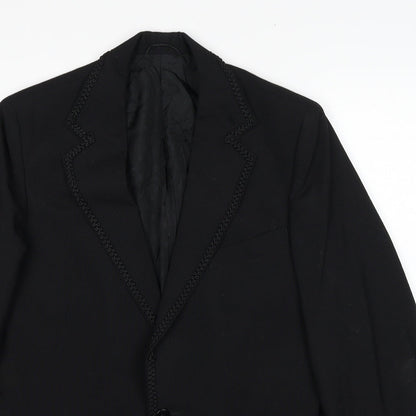 David Lane Mens Black Polyester Jacket Suit Jacket Size 40 Regular